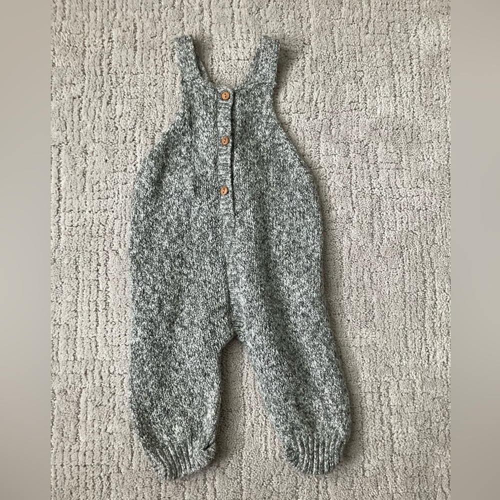 Zara Kids Gray Knit Overalls